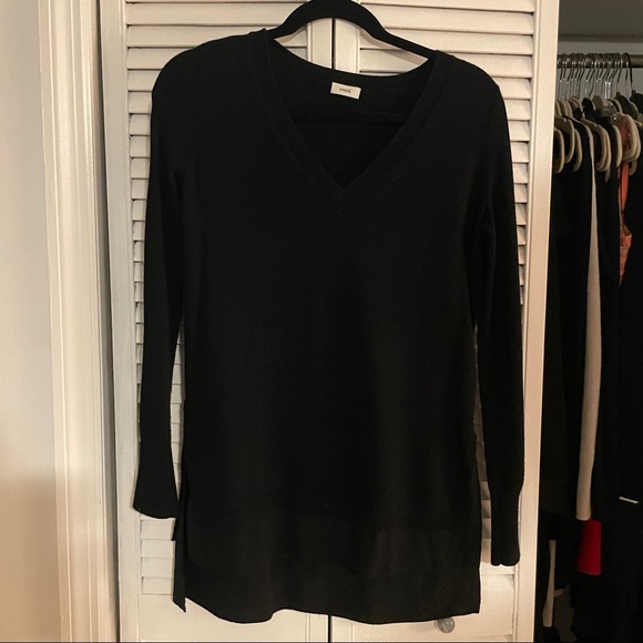 Vince Cashmere Sweater with Silk Contrast XXS - Black - Picture 6 of 6